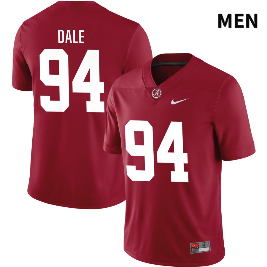 Alabama Crimson Tide Men's DJ Dale #94 NIL Crimson 2022 NCAA Authentic Stitched College Football Jersey YM16J01XC